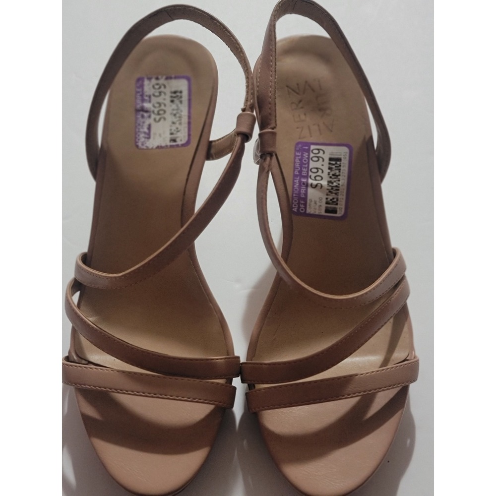 Naturalizer Brenta Nude Beige Strappy Slingback Heels Sandals Womens 10W
